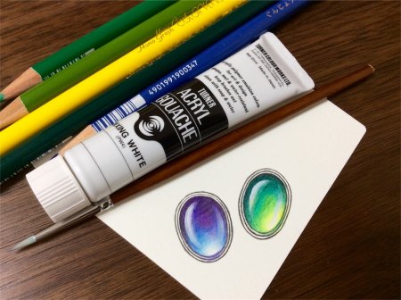 Как нарисовать драгоценные камни акварельными карандашами